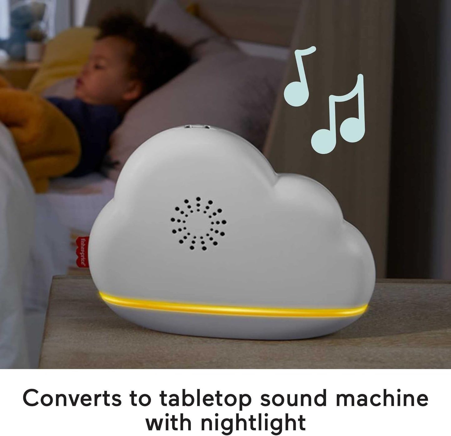 Fisher-Price Baby Toy Rainbow Showers Bassinet Mobile to Bedside Sound Machine with Music & Night Light for Newborn to Toddler Ages 0+ Months