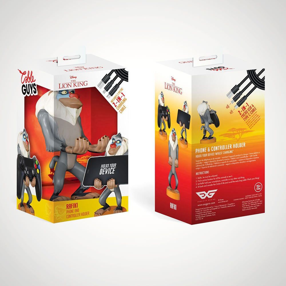 Disney The Lion King – Rafiki Phone & Controller Holder with 2-in-1 Charging Cable