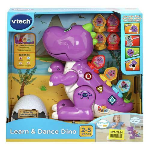 VTech Learn and Dance Dino Mauve with Egg and Fun Sing-A-Long Melodies