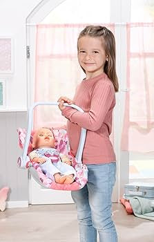 Baby Annabell Active Comfort Seat,Accessory Dolls Sized 36cm/43cm Toddlers,2-in-1 Baby Carrier & Seat,Includes Fabric Cover,Ergonomic Handle,Safety Belt,Suitable from +3