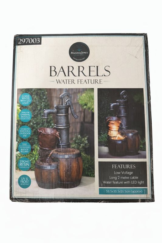 Mason & Jones Barrels Water Feature with LED Light