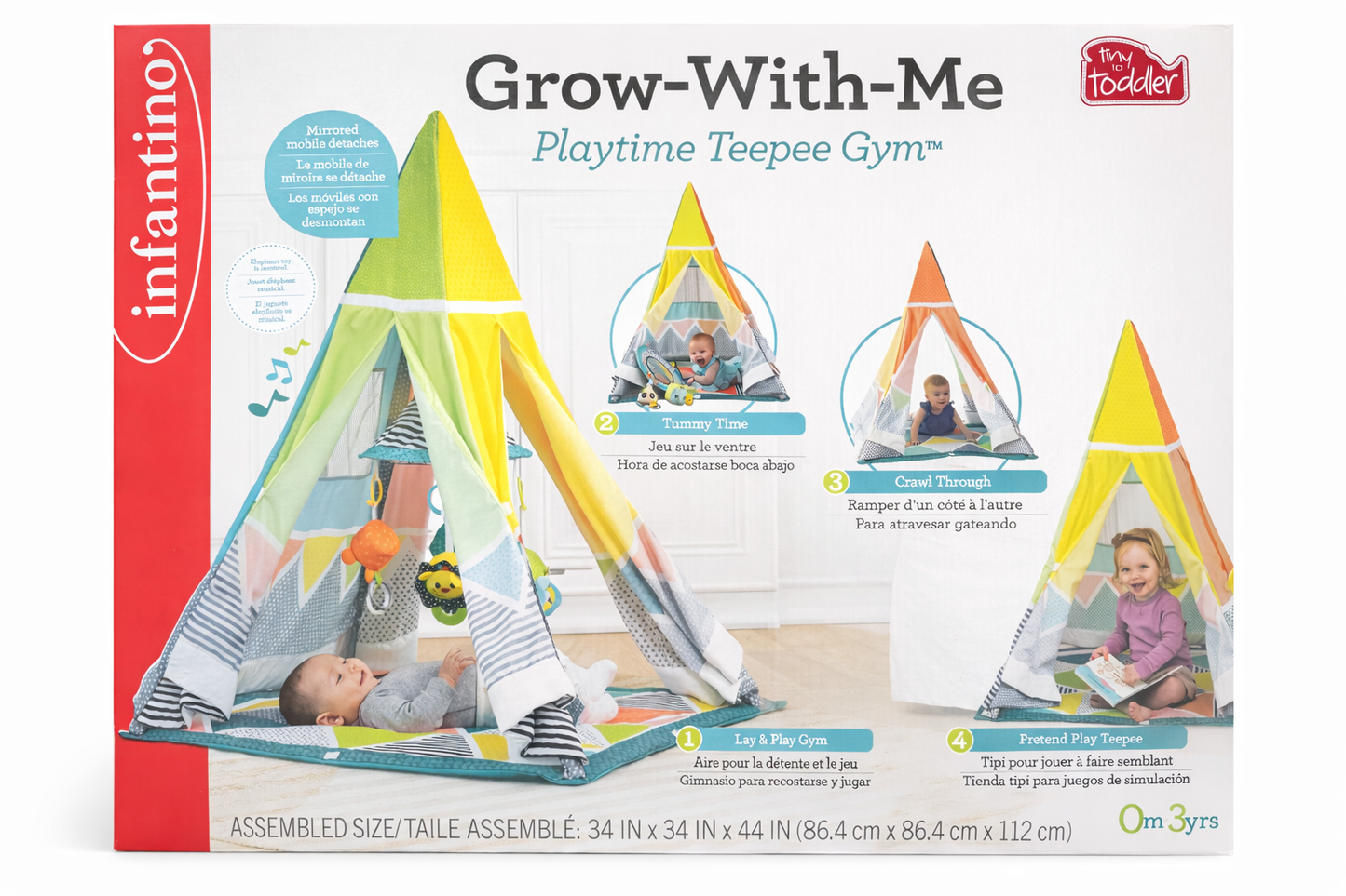 Infantino Grow-With-Me Playtime Teepee Gym – 4-in-1 Activity Tent